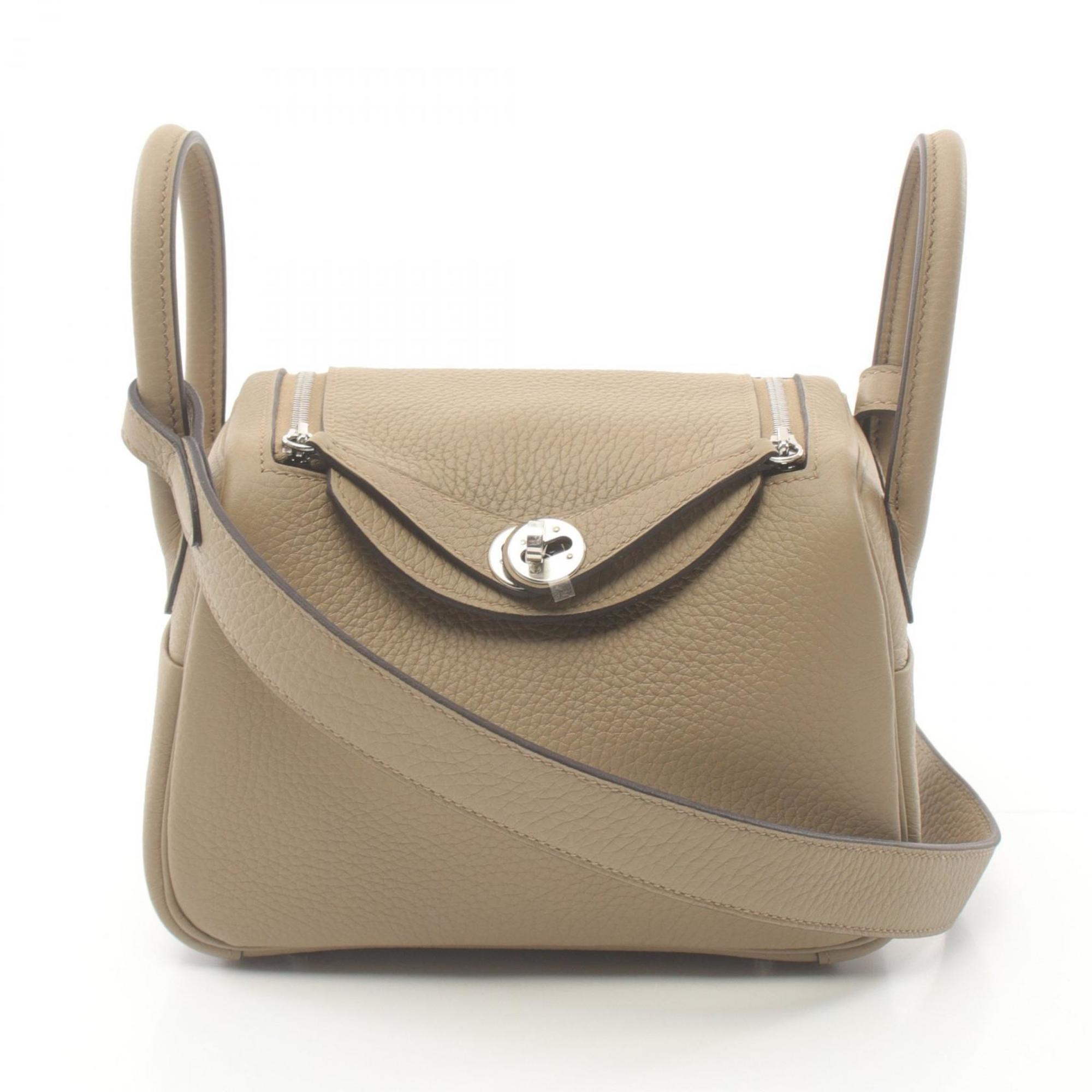 Hermes Lindy Shoulder Bag, Taurillon Clemence, Women's, Beige