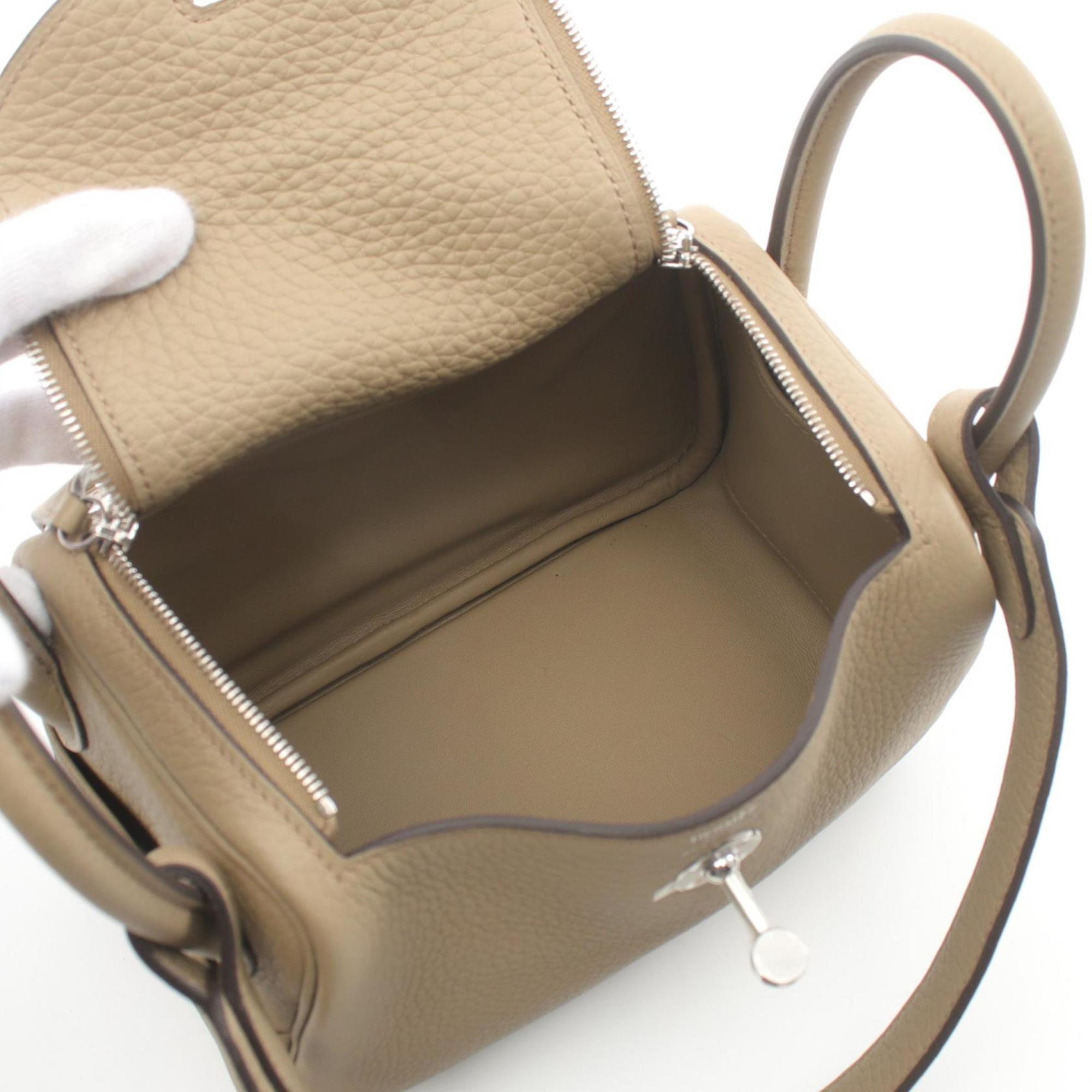 Hermes Lindy Shoulder Bag, Taurillon Clemence, Women's, Beige