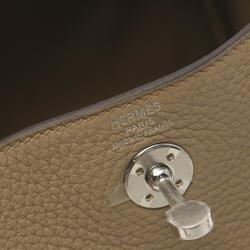 Hermes Lindy Shoulder Bag, Taurillon Clemence, Women's, Beige