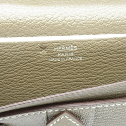 Hermes HERMES Bearn Soufflet Bi-fold Long Wallet Leather Chevre Ladies Gray