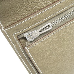 Hermes HERMES Bearn Soufflet Bi-fold Long Wallet Leather Chevre Ladies Gray