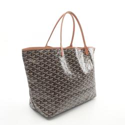 GOYARD Saint Louis GM Tote Bag, Coated Canvas, Leather, Women's, Black, Brown, White, SOA020241