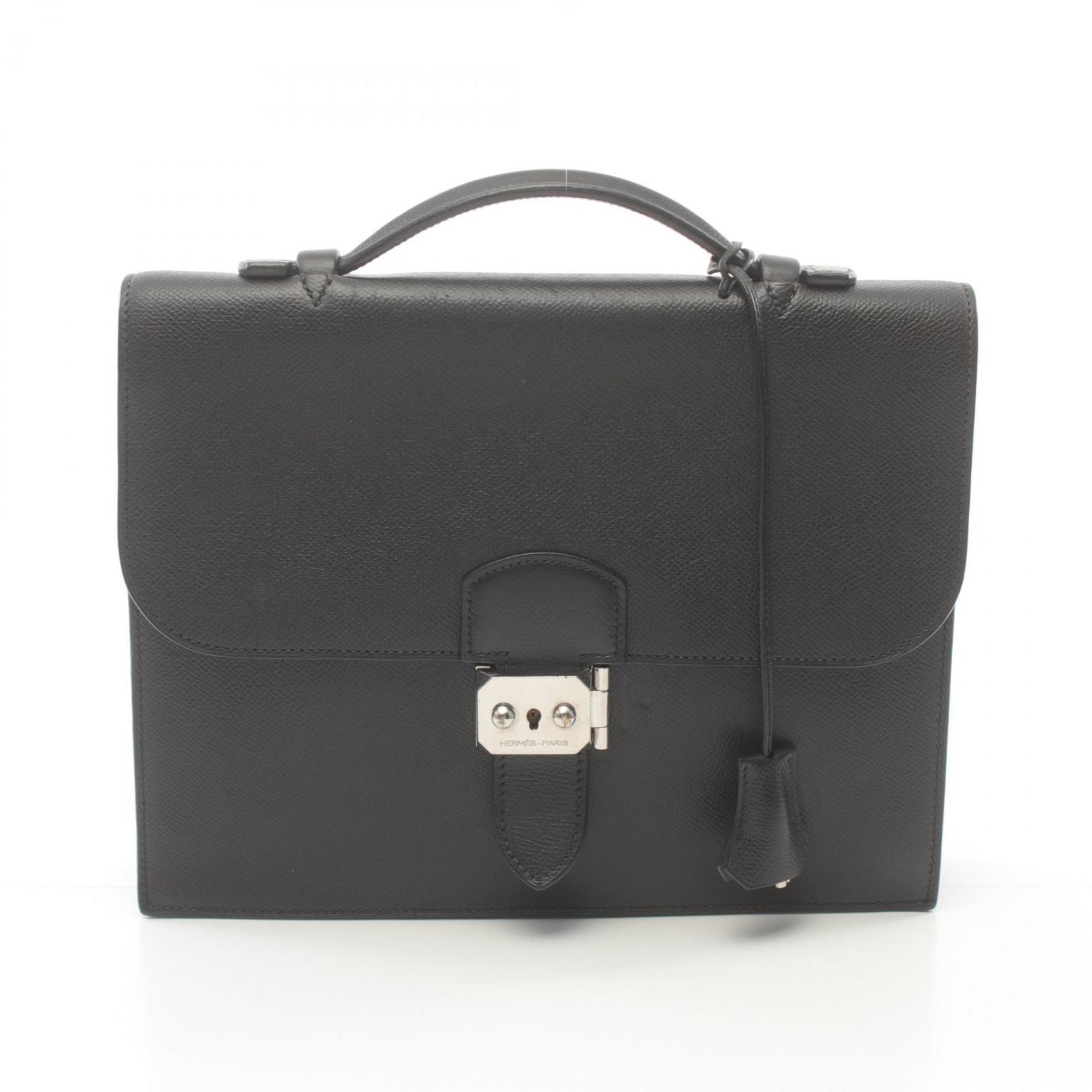 Hermes HERMES Sac a Depeche 27 Bag Epsom Leather Men's Black