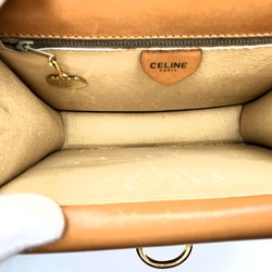 CELINE Macadam Double Flap Bag Handbag / Leather Beige Women's