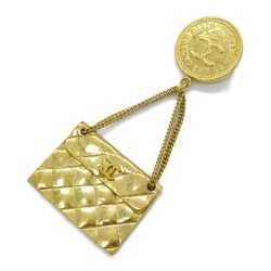 CHANEL Matelasse Chain Shoulder Brooch GP (Gold Plated) Women's Gold