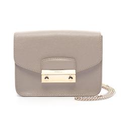 Furla Julia Shoulder Bag Leather Women's Grey