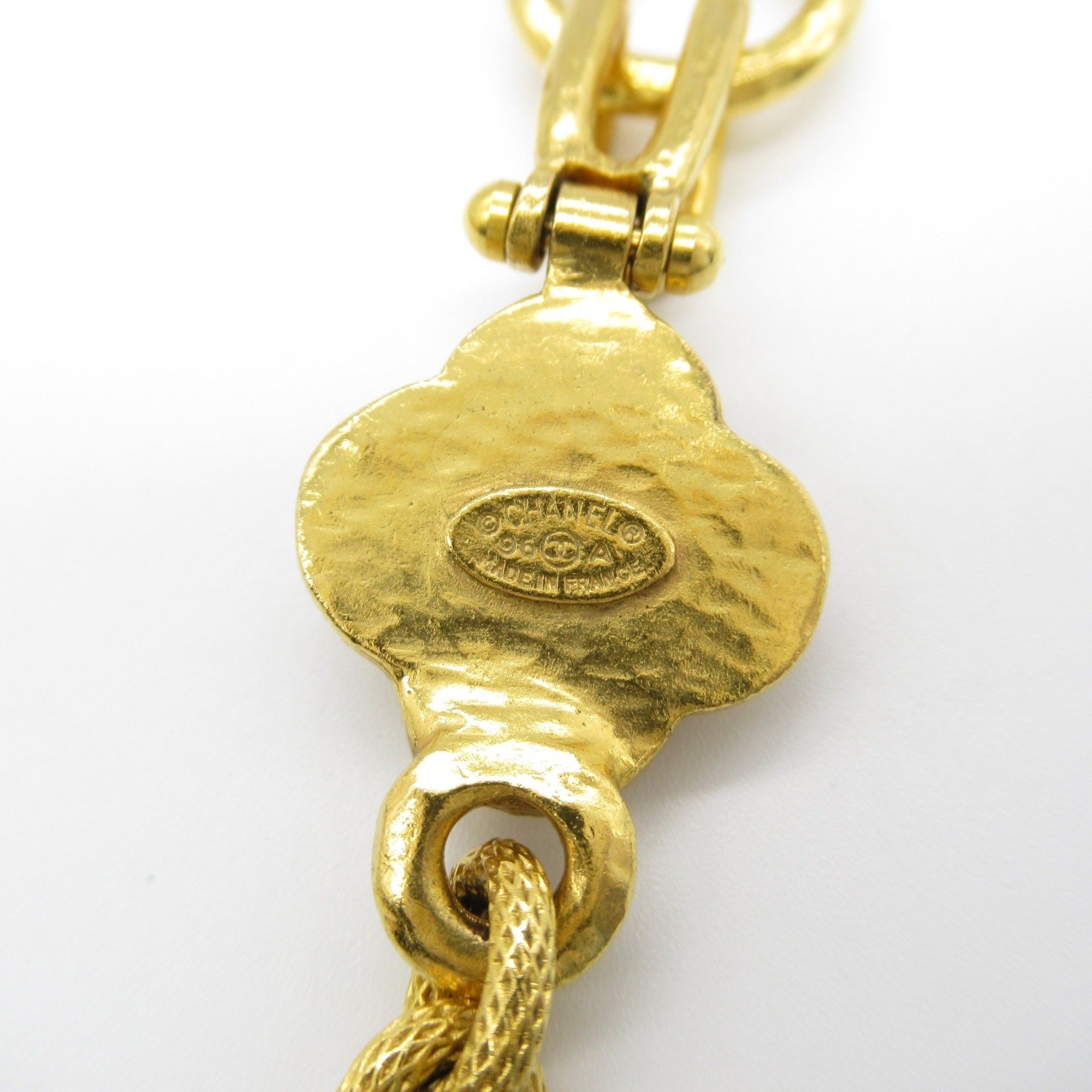 CHANEL Necklace GP (Gold Plated) Women's Gold Black