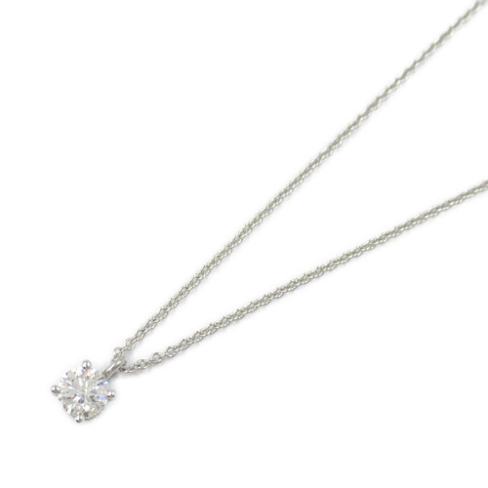 Tiffany & Co. Solitaire Diamond Necklace, Pt950 Platinum, Diamond, Women's, Clear