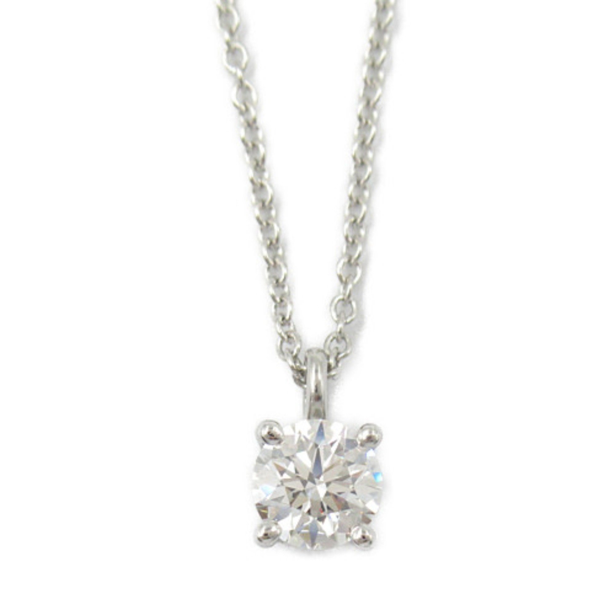 Tiffany & Co. Solitaire Diamond Necklace, Pt950 Platinum, Diamond, Women's, Clear