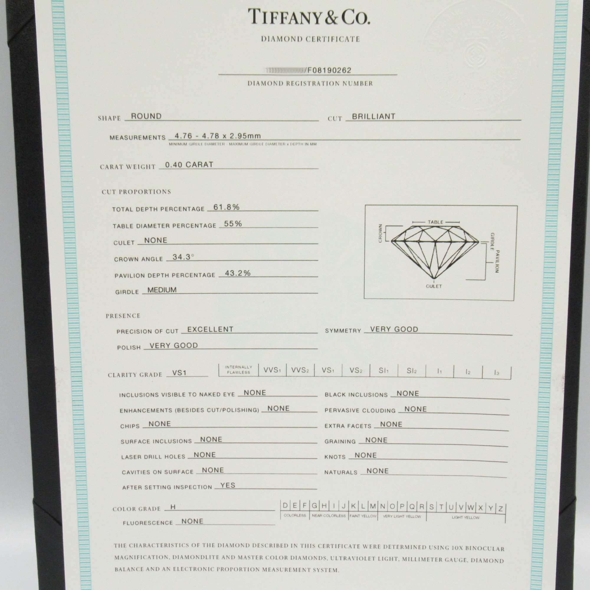 Tiffany & Co. Solitaire Diamond Necklace, Pt950 Platinum, Diamond, Women's, Clear