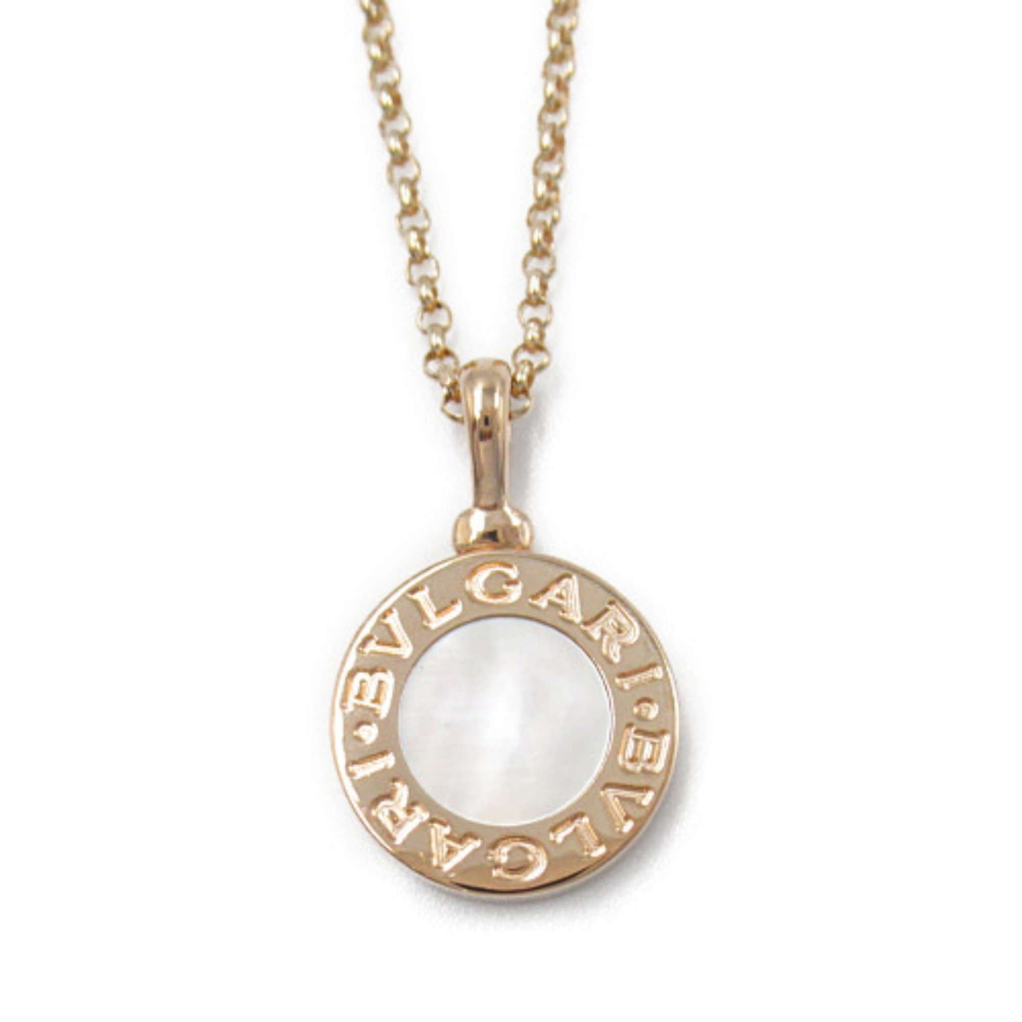 BVLGARI Necklace K18PG (pink gold) Mother of Pearl Women's White