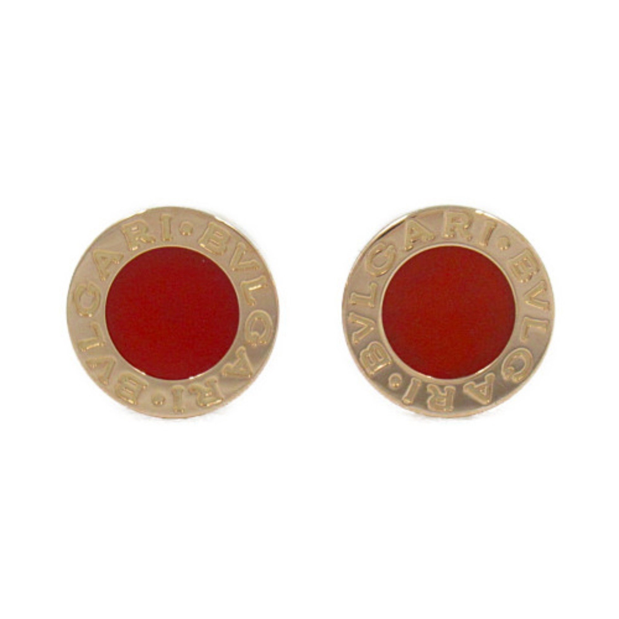 BVLGARI Carnelian Earrings K18PG (Pink Gold) Women's Red