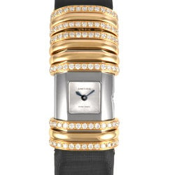 Cartier WT000150 2611 Declaration Watch Quartz Silver Dial K18YG Titanium Diamond Ladies