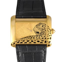 Cartier Tank Divan Panther LM 2602 Wristwatch Quartz K18 Solid Gold Leopard Limited to 20 pieces worldwide Men's