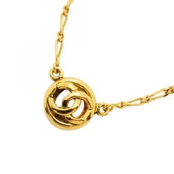 Chanel Necklace Coco Mark Circle GP Plated Gold Ladies