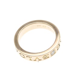 Bvlgari Double Logo Pink Gold (18K) Fashion Diamond Band Ring Pink Gold