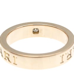 Bvlgari Double Logo Pink Gold (18K) Fashion Diamond Band Ring Pink Gold