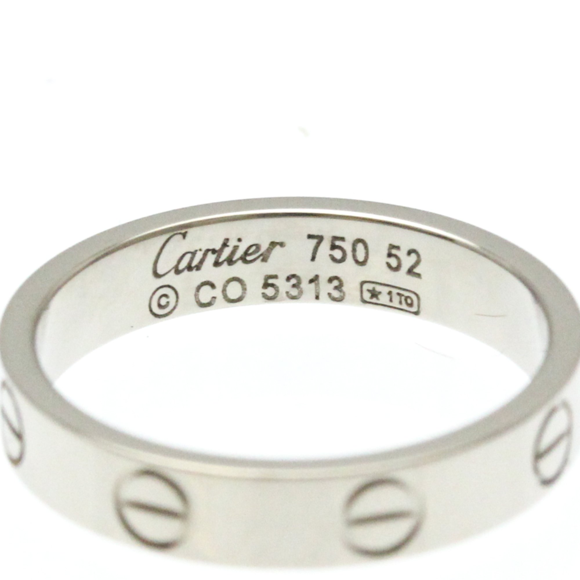 Cartier Mini Love Ring White Gold (18K) Fashion No Stone Band Ring Silver