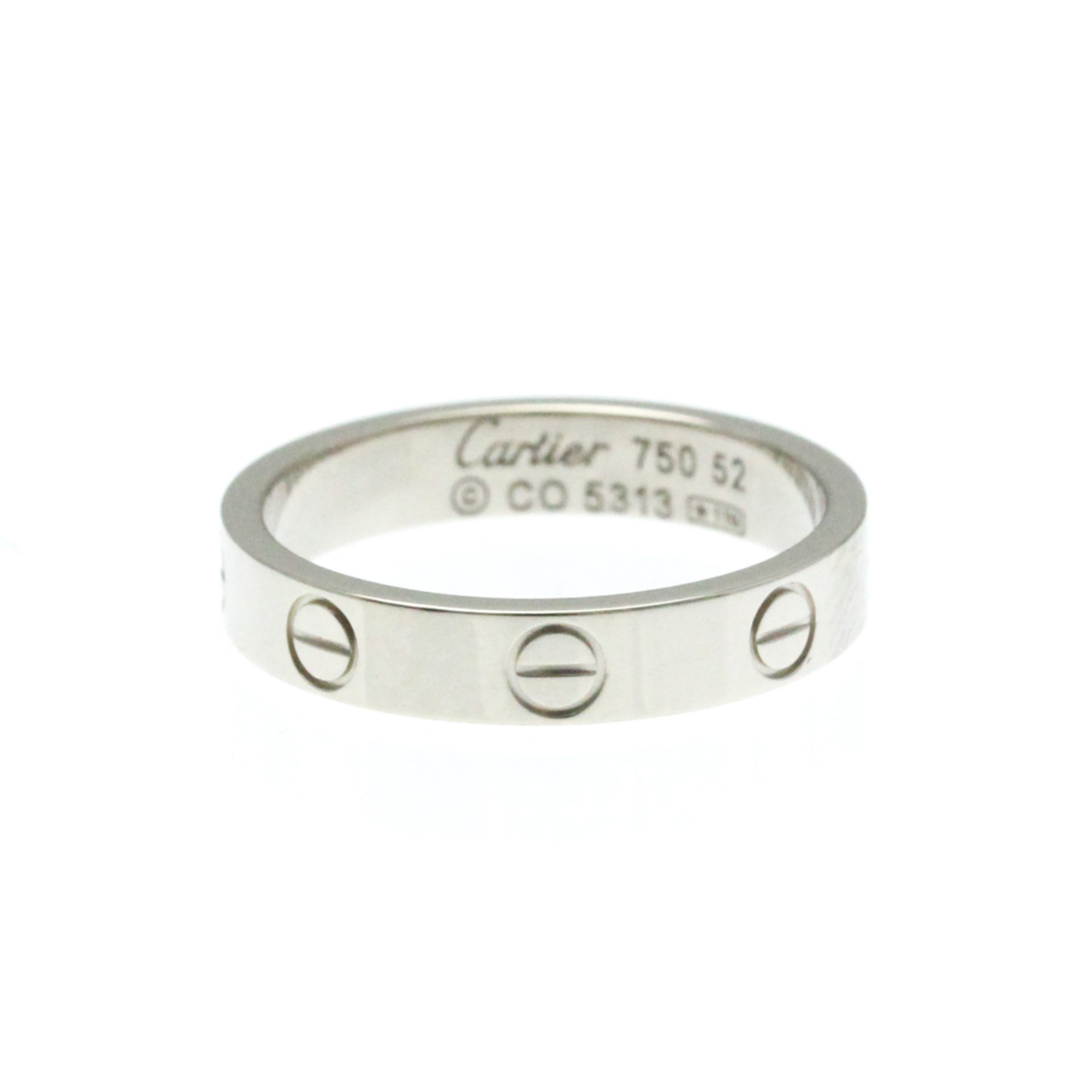 Cartier Mini Love Ring White Gold (18K) Fashion No Stone Band Ring Silver