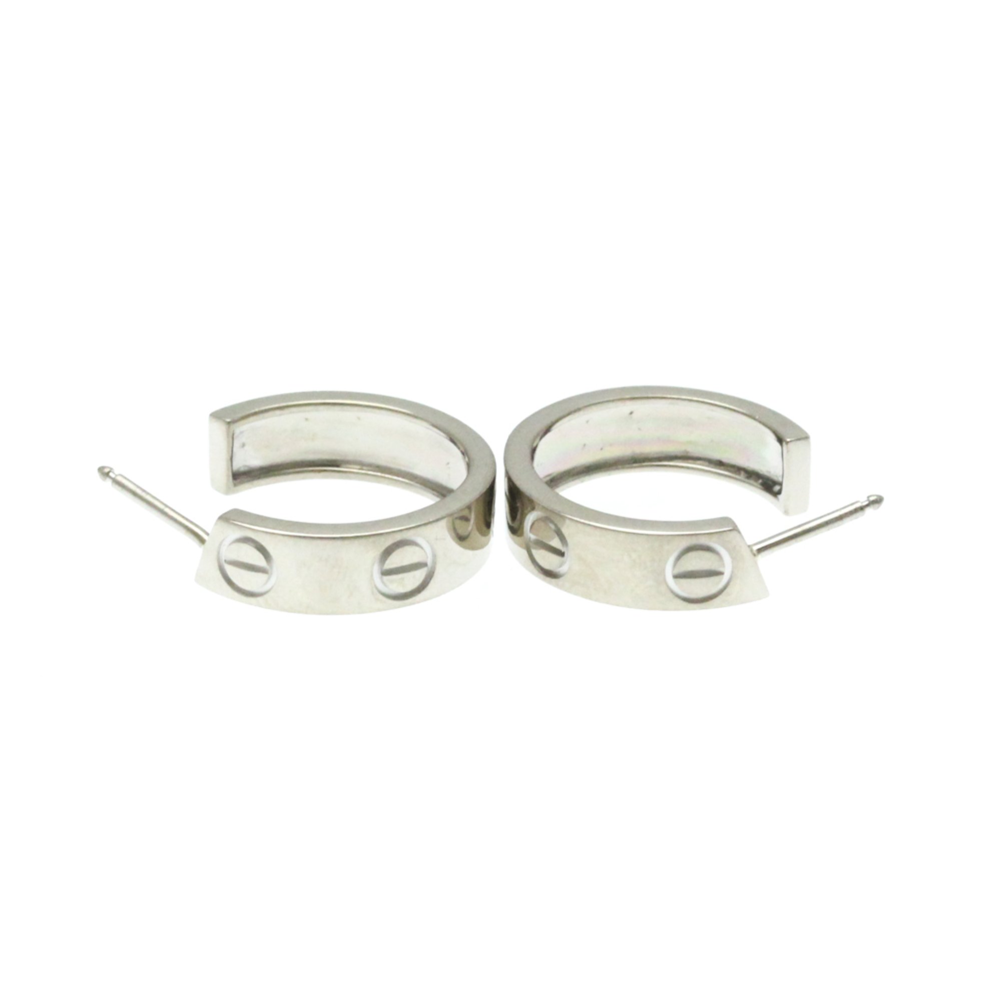 Cartier LOVE Earrings No Stone White Gold (18K) Half Hoop Earrings Silver