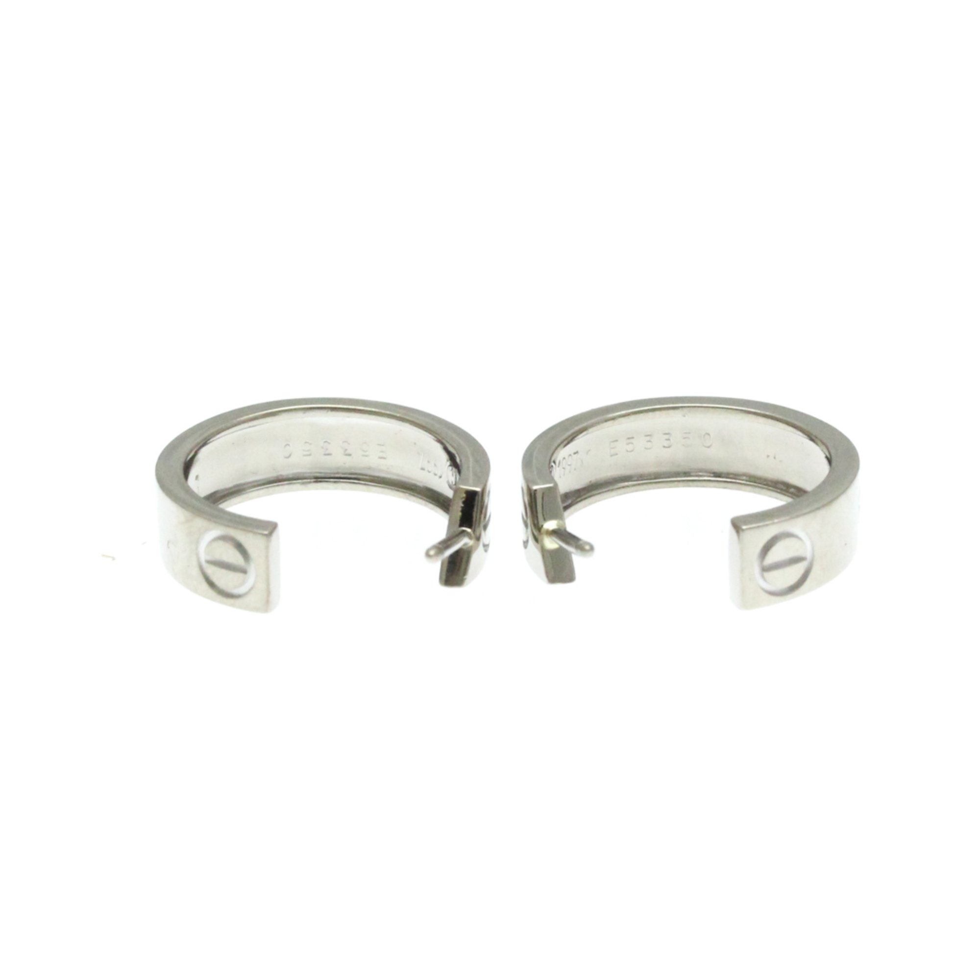 Cartier LOVE Earrings No Stone White Gold (18K) Half Hoop Earrings Silver