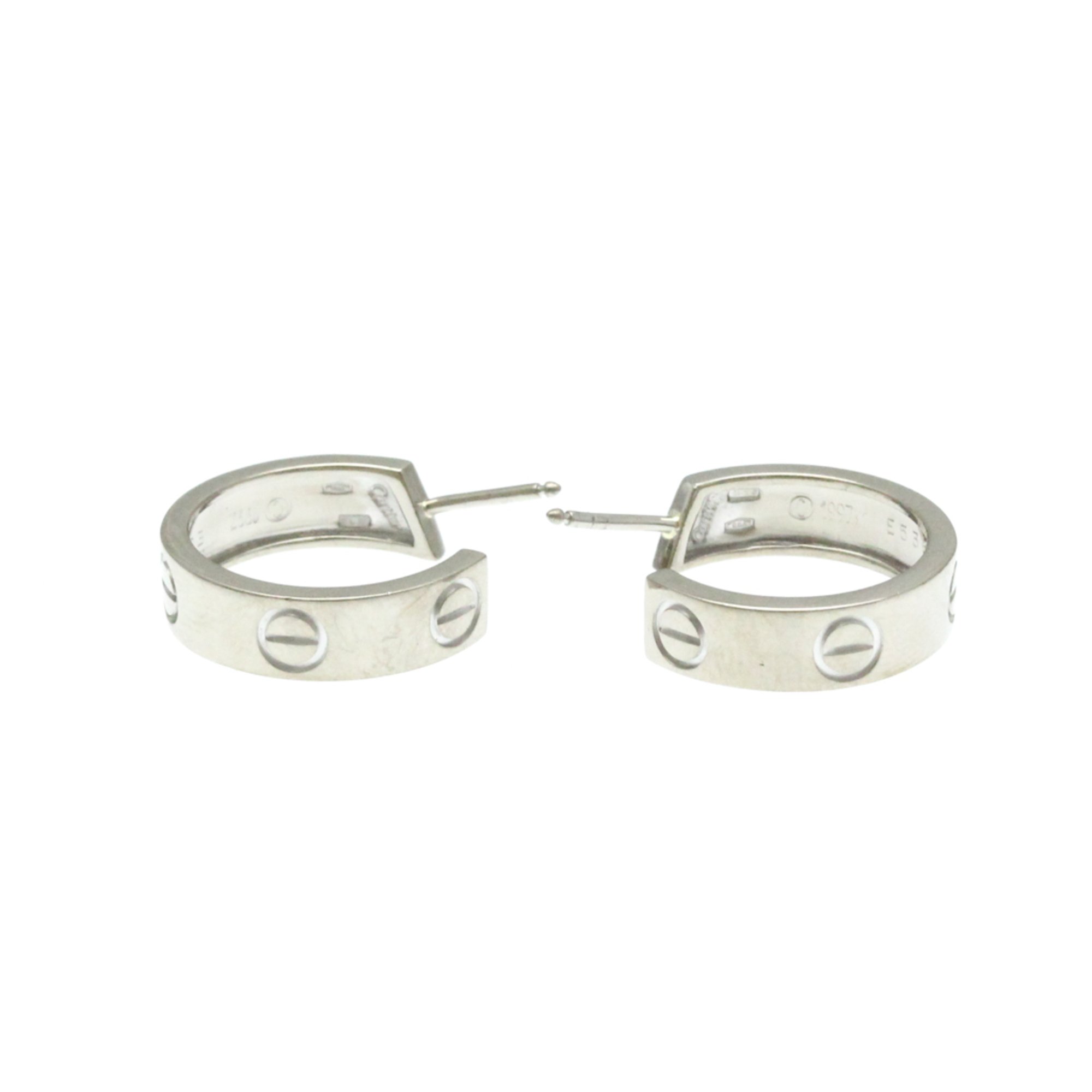 Cartier LOVE Earrings No Stone White Gold (18K) Half Hoop Earrings Silver