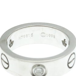 Cartier Love Ring Half Diamond White Gold (18K) Fashion Diamond Band Ring Silver