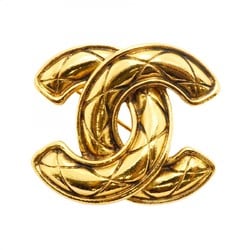 Chanel Brooch Coco Mark Matelasse GP Plated Gold Ladies