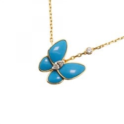 Van Cleef & Arpels Necklace de Papillon K18YG Yellow Gold Diamond Turquoise Ladies