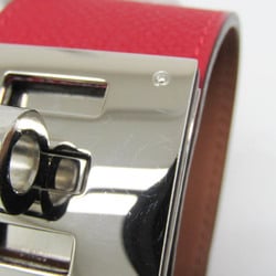 Hermes Kelly Dog Epsom Leather,Metal Bangle Red Color,Silver