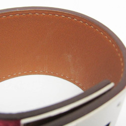 Hermes Kelly Dog Epsom Leather,Metal Bangle Red Color,Silver