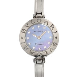 BVLGARI B-Zero1 BZ22S Bangle Watch Women's 12P Diamond Blue Shell Quartz