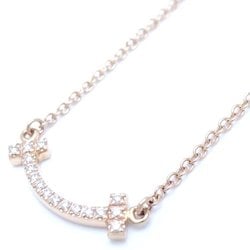 TIFFANY&Co. Tiffany T Smile Necklace Diamond 750PG Pink Gold K18RG Rose 292676