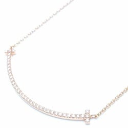 TIFFANY&Co. Tiffany T Smile Necklace Diamond Small 750PG Pink Gold K18YG Yellow 292675