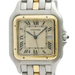 Polished CARTIER Panthere 1 Row 18K Gold Steel Quartz Mens Watch BF576056