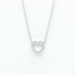 Tiffany Metro Heart Necklace White Gold (18K) Diamond Men,Women Fashion Pendant Necklace (Silver)