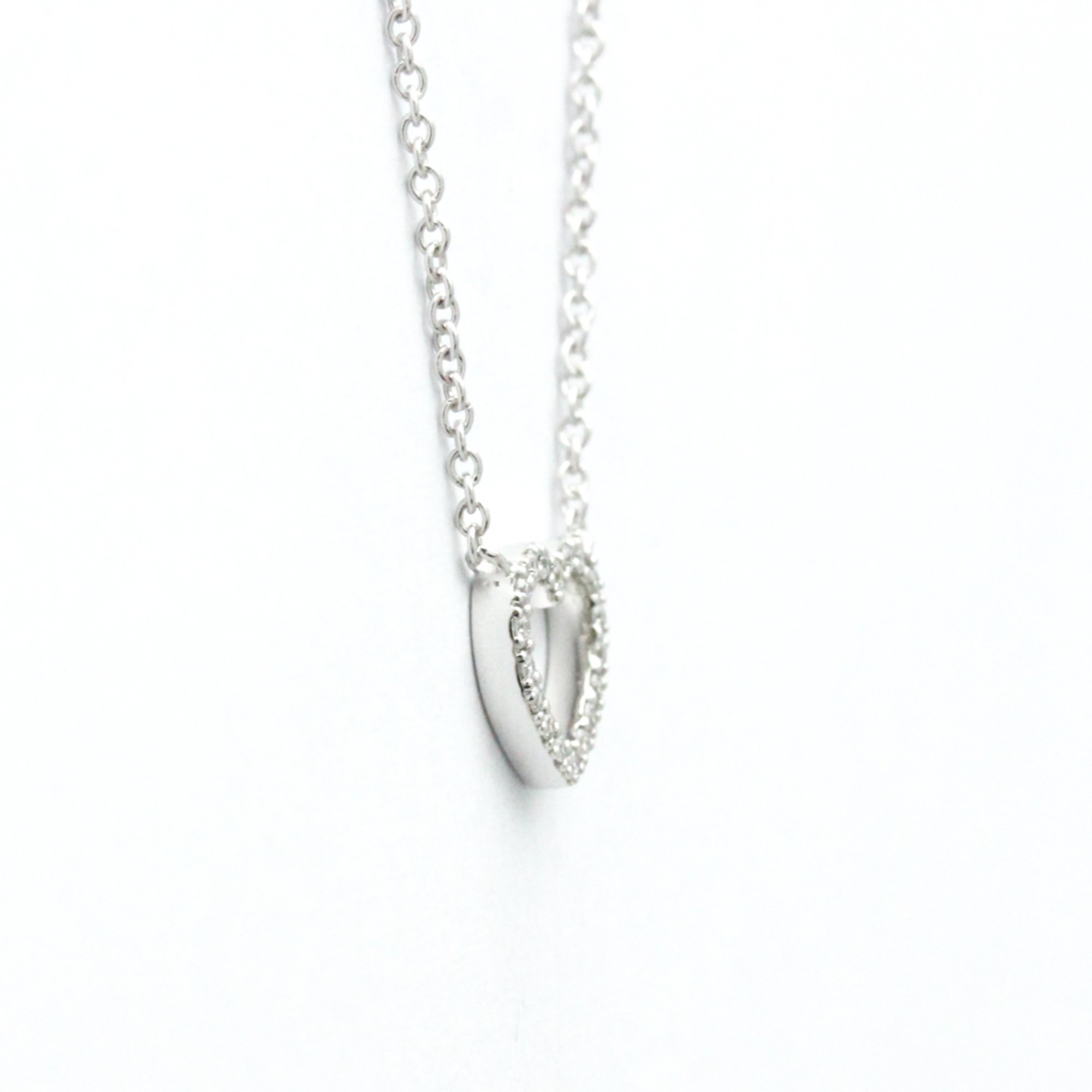 Tiffany Metro Heart Necklace White Gold (18K) Diamond Men,Women Fashion Pendant Necklace (Silver)