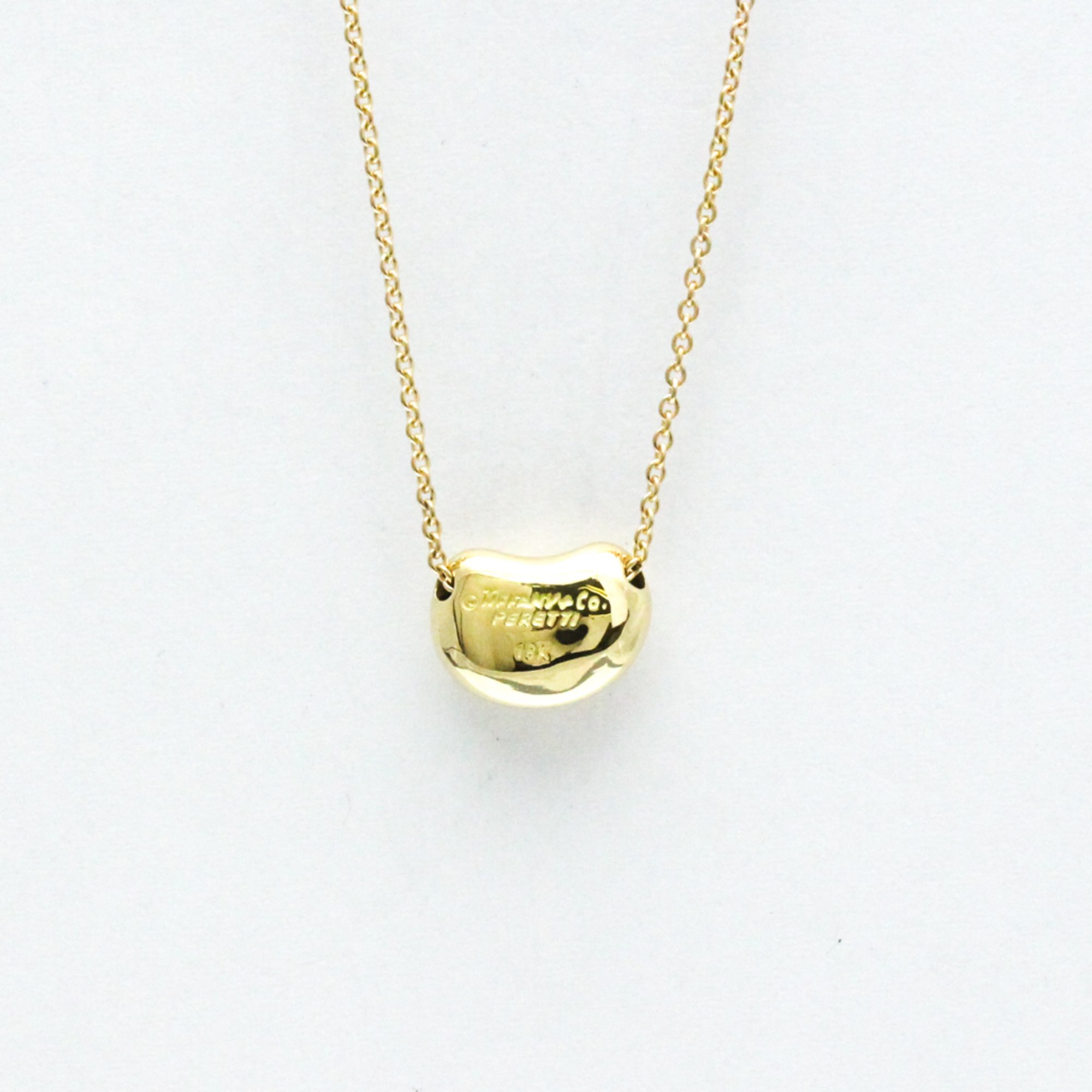 Tiffany Bean Yellow Gold (18K) No Stone Men,Women Fashion Pendant Necklace (Gold)