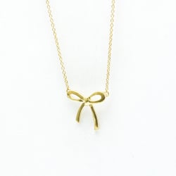 Tiffany Bow Ribbon Necklace Yellow Gold (18K) No Stone Men,Women Fashion Pendant Necklace (Gold)