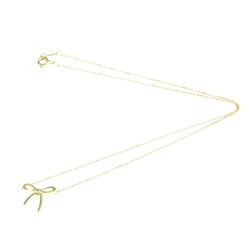 Tiffany Bow Ribbon Necklace Yellow Gold (18K) No Stone Men,Women Fashion Pendant Necklace (Gold)