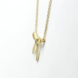 Tiffany Bow Ribbon Necklace Yellow Gold (18K) No Stone Men,Women Fashion Pendant Necklace (Gold)