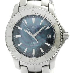 Polished TAG HEUER Link Blue MOP Steel Quartz Mens Watch WJ1119 BF578321