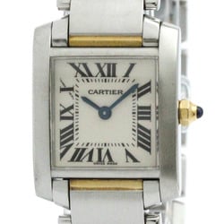 Polished CARTIER Tank Francaise 18K Gold Steel Ladies Watch W51007Q4 BF578297