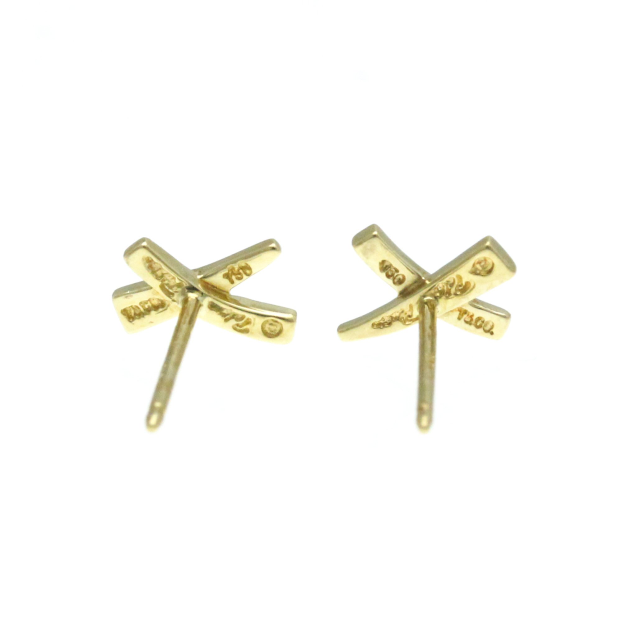 Tiffany X (Kiss) No Stone Yellow Gold (18K) Stud Earrings Gold