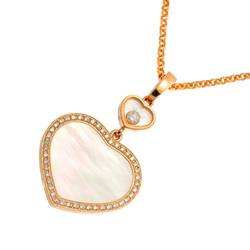 Chopard Happy Diamond Heart Shell Necklace 45cm K18 PG Pink Gold 750