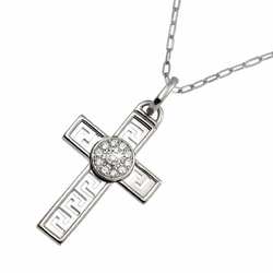 Versace Cross Diamond Necklace 55cm K18 WG White Gold 750