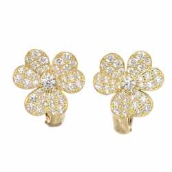 Van Cleef & Arpels Frivole Diamond Small Earrings K18 YG 750 VCA Pierced