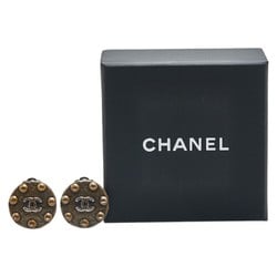 Chanel Coco Mark Earrings Gold Plated Women's CHANEL