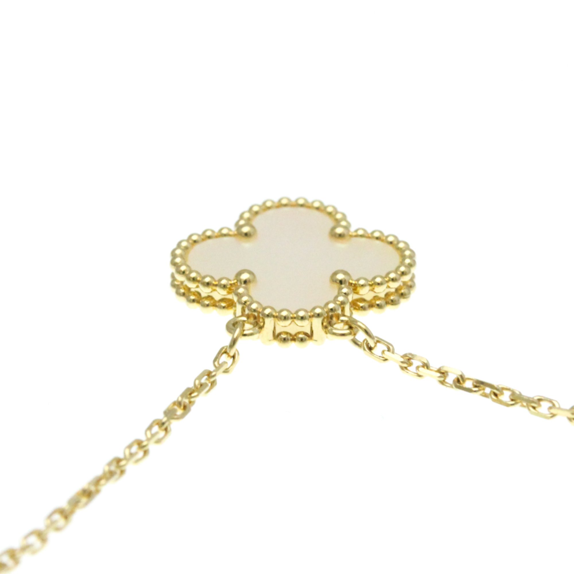 Van Cleef & Arpels Vintage Alhambra VCARA45900 Yellow Gold (18K) Mother Of Pearl Men,Women Fashion Pendant Necklace (Gold)