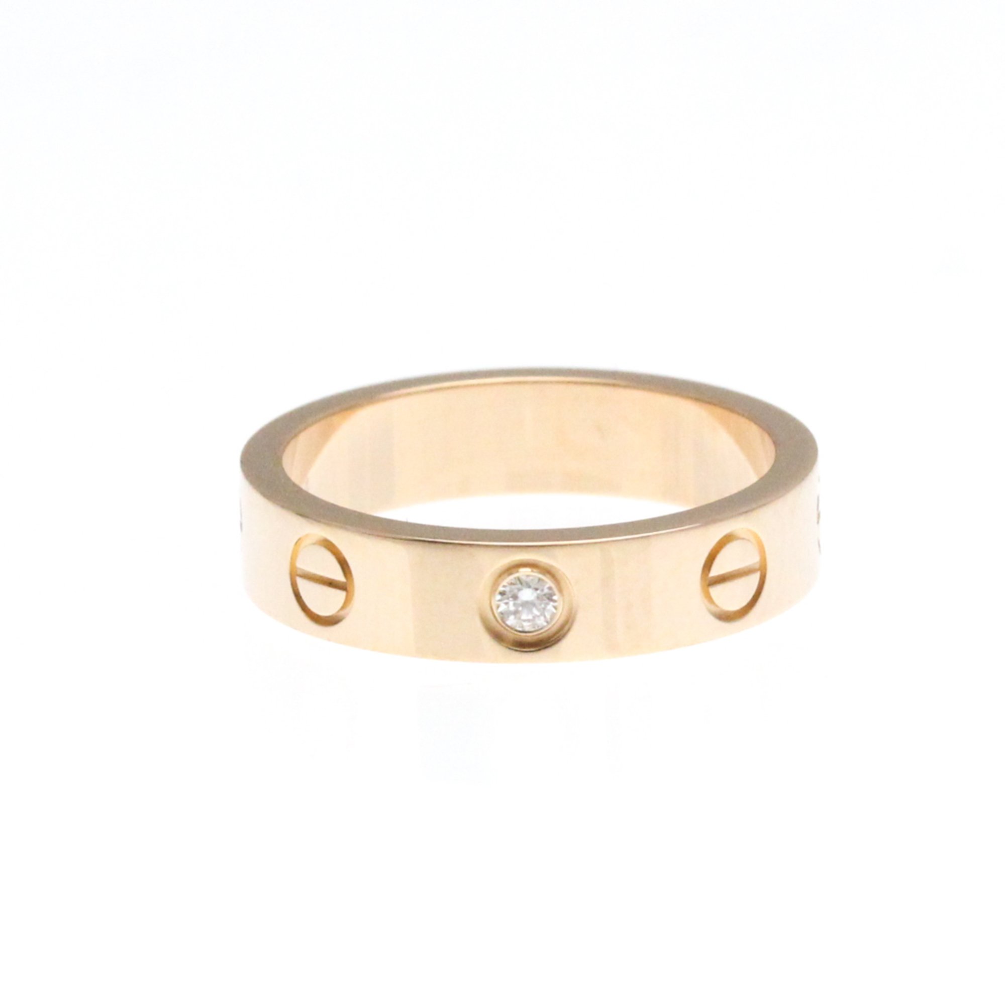 Cartier Mini Love 1P Diamond Ring Pink Gold (18K) Fashion Diamond Band Ring Carat/0.02 Pink Gold